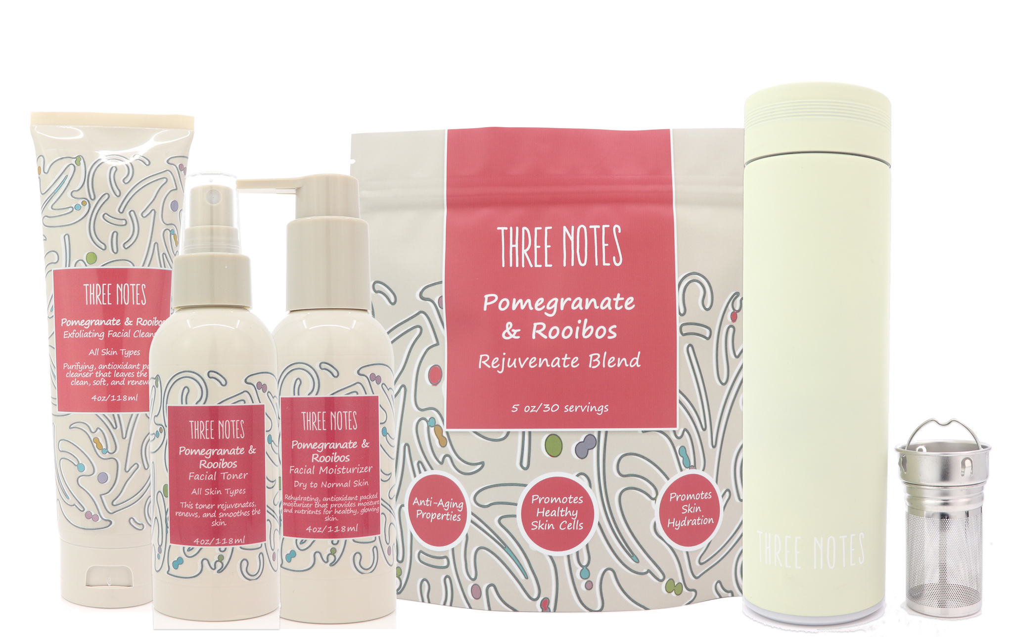 Pomegranate & Rooibos Rejuvenate Kit - 2 Part System with Tumbler